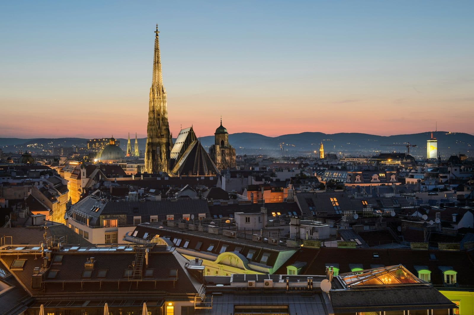 Vienna evening city backdrop